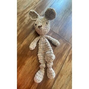 Handmade Crochet Bunny Rabbit Plush Stuffed Animal Beige Cream Chunky Knit Toy